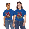 Wildflowers and Red Roses, Graphic T-Shirts for Women, Floral Shirt, Womens Short Sleeve, Ladies Graphic Tees #5129TTS