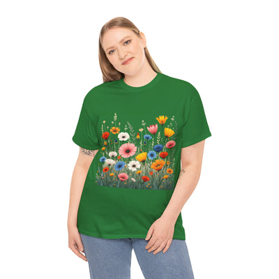 Wildflowers, Graphic T-Shirts for Women, Floral Shirt, Womens Short Sleeve, Ladies Graphic Tees #5108TTS