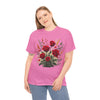 Wildflowers and Red Roses, Graphic T-Shirts for Women, Floral Shirt, Womens Short Sleeve, Ladies Graphic Tees #5129TTS