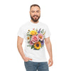 Wildflowers and Pink & Yellow Roses, Graphic T-Shirts for Women, Floral Shirt, Womens Short Sleeve, Ladies Graphic Tees #5145TTS