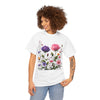 Wildflowers and Pink/Violet Roses, Graphic T-Shirts for Women, Floral Shirt, Womens Short Sleeve, Ladies Graphic Tees #5101TTS