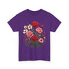 Wildflowers and Pink & Red Roses, Graphic T-Shirts for Women, Floral Shirt, Womens Short Sleeve, Ladies Graphic Tees #5134TTS
