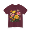 Wildflowers and Pink & Yellow Roses, Graphic T-Shirts for Women, Floral Shirt, Womens Short Sleeve, Ladies Graphic Tees #5148TTS