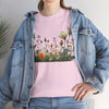 Wildflowers and White Roses, Graphic T-Shirts for Women, Floral Shirt, Womens Short Sleeve, Ladies Graphic Tees #5039TTS