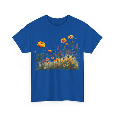 Wildflowers and Yellow Roses, Graphic T-Shirts for Women, Floral Shirt, Womens Short Sleeve, Ladies Graphic Tees #5028TTS