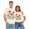 Wildflowers and Red Roses, Graphic T-Shirts for Women, Floral Shirt, Womens Short Sleeve, Ladies Graphic Tees #5034TTS