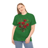 Wildflowers and Red Roses, Graphic T-Shirts for Women, Floral Shirt, Womens Short Sleeve, Ladies Graphic Tees #5131TTS