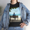 Have You Forgiven Your Ex?  Man on Bench Looking at Waves, Forgiving T-Shirt, Forgiveness, Relationship Healing Top #5005STS