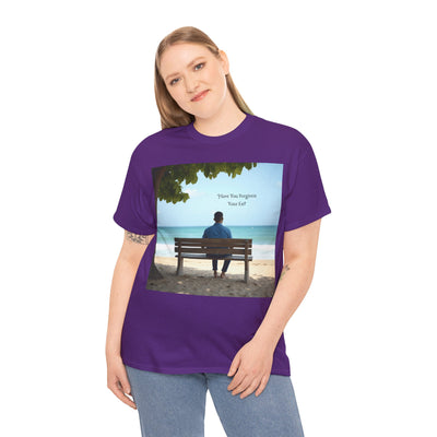 Have You Forgiven Your Ex?Man on Bench Looking at Waves, Forgiving T-Shirt, Forgiveness, Relationship Healing Top #5005STS