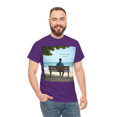 Have You Forgiven Your Ex?Man on Bench Looking at Waves, Forgiving T-Shirt, Forgiveness, Relationship Healing Top #5005STS