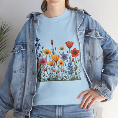 Wildflowers, Graphic T-Shirts for Women, Floral Shirt, Womens Short Sleeve, Ladies Graphic Tees #5116TTS