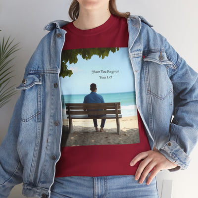 Have You Forgiven Your Ex?Man on Bench Looking at Waves, Forgiving T-Shirt, Forgiveness, Relationship Healing Top #5005STS