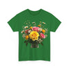 Wildflowers and Pink & Yellow Roses, Graphic T-Shirts for Women, Floral Shirt, Womens Short Sleeve, Ladies Graphic Tees #5143TTS