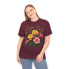 Wildflowers and Pink & Yellow Roses, Graphic T-Shirts for Women, Floral Shirt, Womens Short Sleeve, Ladies Graphic Tees #5149TTS