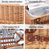 2 Person Deluxe Wicker Picnic Basket 4 views