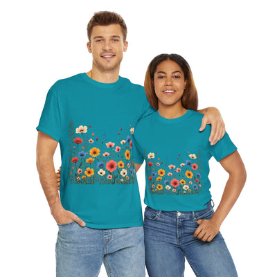 Wildflowers, Graphic T-Shirts for Women, Floral Shirt, Womens Short Sleeve, Ladies Graphic Tees #5106TTS