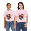 Wildflowers and Red Roses, Graphic T-Shirts for Women, Floral Shirt, Womens Short Sleeve, Ladies Graphic Tees #5127TTS