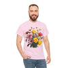 Wildflowers and Pink & Yellow Roses, Graphic T-Shirts for Women, Floral Shirt, Womens Short Sleeve, Ladies Graphic Tees #5138TTS