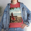 Have You Forgiven Your Ex?  Woman on Bench Looking at Waves, Forgiving T-Shirt, Forgiveness, Relationship Healing Top #5002STS