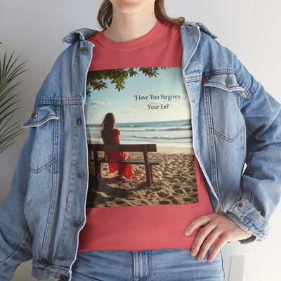 Have You Forgiven Your Ex?Woman on Bench Looking at Waves, Forgiving T-Shirt, Forgiveness, Relationship Healing Top #5002STS
