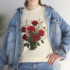 Wildflowers and Red Roses, Graphic T-Shirts for Women, Floral Shirt, Womens Short Sleeve, Ladies Graphic Tees #5131TTS