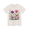 Wildflowers and Pink/Violet Roses, Graphic T-Shirts for Women, Floral Shirt, Womens Short Sleeve, Ladies Graphic Tees #5101TTS