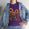 Sunflowers & Wildflowers, Graphic T-Shirts for Women, Floral Shirt, Womens Short Sleeve, Ladies Graphic Tees #5154TTS
