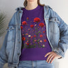Wildflowers and Red Roses, Graphic T-Shirts for Women, Floral Shirt, Womens Short Sleeve, Ladies Graphic Tees #5035TTS