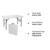 SUPER DEAL Portable 4 Foot Plastic Folding Table, Indoor Outdoor Heavy Duty Fold-in-Half Picnic Party Camping Barbecues Table with Carrying Handle, White