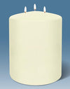 HYOOLA Ivory Three Wick Large Candle - 6 x 8 Inch - Unscented Big Pillar Candles - 188 Hour - European Made