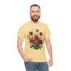 Wildflowers and Red Roses, Graphic T-Shirts for Women, Floral Shirt, Womens Short Sleeve, Ladies Graphic Tees #5130TTS