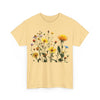 Wildflowers and a Yellow Rose, Graphic T-Shirts for Women, Floral Shirt, Womens Short Sleeve, Ladies Graphic Tees #5009TTS