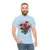 Wildflowers and Red Roses, Graphic T-Shirts for Women, Floral Shirt, Womens Short Sleeve, Ladies Graphic Tees #5131TTS