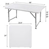 FORUP Folding Utility Table, 4ft Fold-in-Half Portable Plastic Picnic Party Dining Camp Table