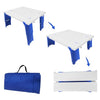 15.9"x14.2"x9.6" Large Portable Folding Beach Table for Sand Foldable Height Adjustable Side Table Desk for Camping Picnic BBQ with Carry Bag, Blue