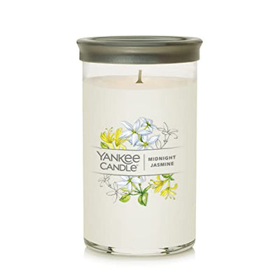 Yankee Candle Midnight Jasmine Signature Medium Pillar Candle, 14.25oz, White