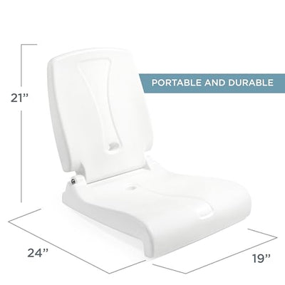 Step2 Foldable Adult Flip Seat, Portable Outdoor Chair for Poolside, Tailgating, Camping, Sporting Events, Picnic and Beach Chair, Provides Back Support When Sitting on Ground, White