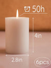 MAKALONE White Pillar Candles Set of 6-2.8" x 4" Unscented Pillar Candles Bulk- for Wedding, Parties, Spas and Dinner, Home Decoration, Church