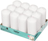 BOLSIUS 12 White Pillar Candles - 2.7 x 6.7 Inches Unscented Candle Set - 62 Hours - Dripless & Smokeless Clean Burning Dinner Candles