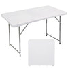 FORUP Folding Utility Table, 4ft Fold-in-Half Portable Plastic Picnic Party Dining Camp Table