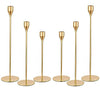 joybest Candle Holder Set of 6, Gold Candlestick Holders for Taper Candles, Taper Candle Holders Fits 3/4 Inch Candle for Wedding, Party, Anniversary or Home Decor