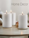 MAKALONE White Pillar Candles Set of 6-2.8" x 4" Unscented Pillar Candles Bulk- for Wedding, Parties, Spas and Dinner, Home Decoration, Church