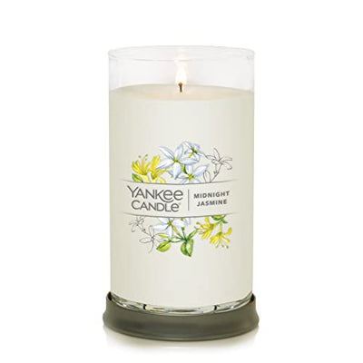 Yankee Candle Midnight Jasmine Signature Medium Pillar Candle, 14.25oz, White