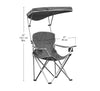 Quik Shade Extra Wide Folding Camp Chair with Tilt UV Sun Protection Canopy, Black