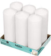 BOLSIUS 6 White Pillar Candles Bulk - 3x9 Inches Candle Set - 116+ Hours Clean Burning - No Palm Oil - 0% Animal Fat - Premium European Quality - Unscented Dripless Any Occasion Pillars