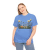 Wildflowers and White Roses, Graphic T-Shirts for Women, Floral Shirt, Womens Short Sleeve, Ladies Graphic Tees #5039TTS