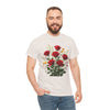 Wildflowers and Red Roses, Graphic T-Shirts for Women, Floral Shirt, Womens Short Sleeve, Ladies Graphic Tees #5128TTS