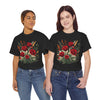 Wildflowers and Red Roses, Graphic T-Shirts for Women, Floral Shirt, Womens Short Sleeve, Ladies Graphic Tees #5129TTS