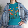 Wildflowers and Pink Roses, Graphic T-Shirts for Women, Floral Shirt, Womens Short Sleeve, Ladies Graphic Tees #5023TTS