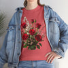 Wildflowers and Red Roses, Graphic T-Shirts for Women, Floral Shirt, Womens Short Sleeve, Ladies Graphic Tees #5130TTS